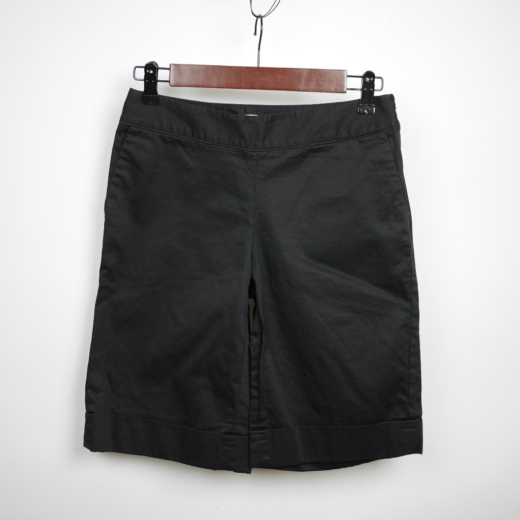 Whbm Black Bermuda Shorts  Side Zip 10 Inseam